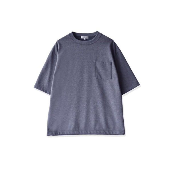 【日本製】 tシャツ メンズ 半袖 ビッグシルエット 吸水速乾 クルーネック ワンポケット 無地 デニム(FL24SS-009-de)
